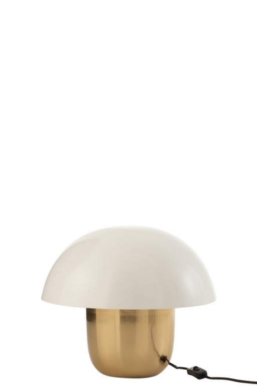 J-Line lamp Mushroom - iron - white/gold - small