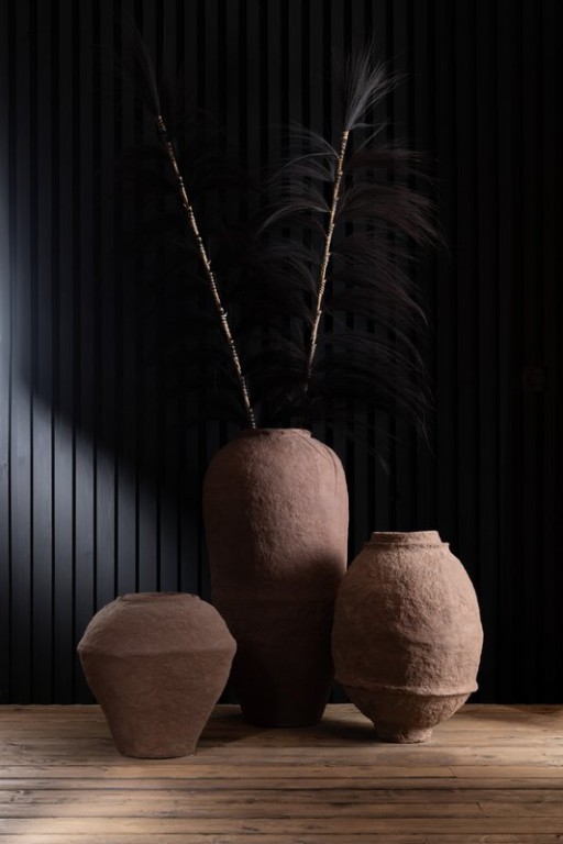 J -Line Vase - Paper Mache - Brown - Large - 96 cm high