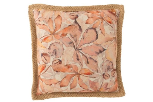 J-Line cushion Garden - polyester - beige/green