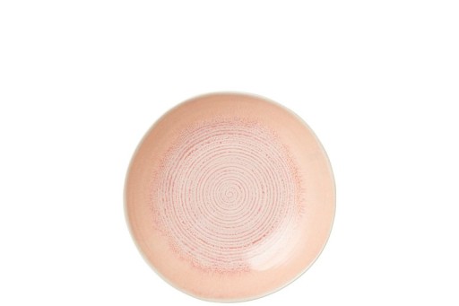 J-Line Deep Lara plate - porcelain - salmon - 4 pieces