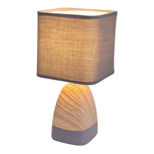 Ceramict table lamp "Cremona" made of ceramic in brown/gray with E14 socket, table lamp for living rooms 31 cm high