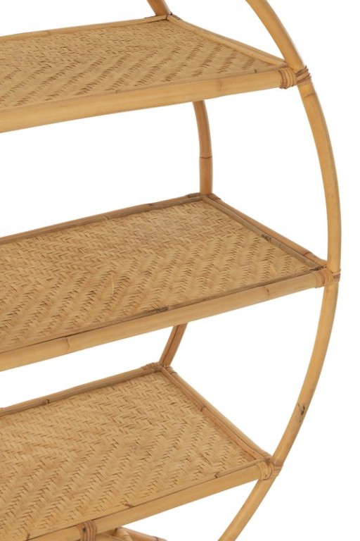 J-Line Rack 3 Shelves Rattan Natural