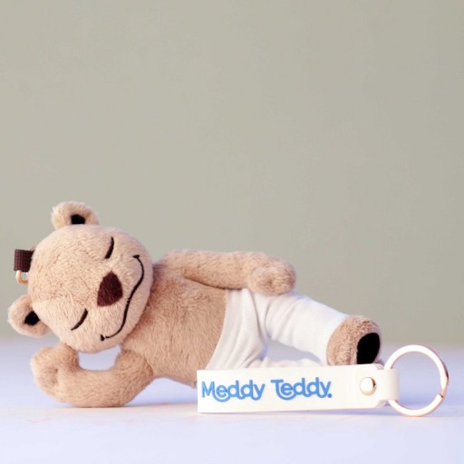 Meddy Teddy Keychain, White, 19cm excl. cord, w20-ws