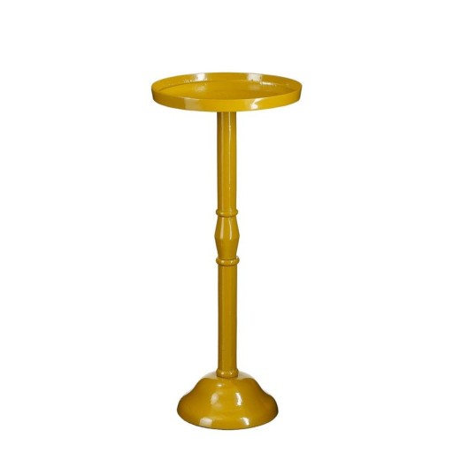 Duco Side table - H58 x Ø25 cm - Recycled Aluminum - FSC 100% - Dark yellow