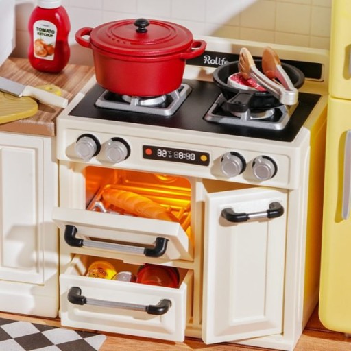 DIY Huisje Super Creator Happy Meals Kitchen, Robotime, DW008, 16,3x16,3x15,2cm