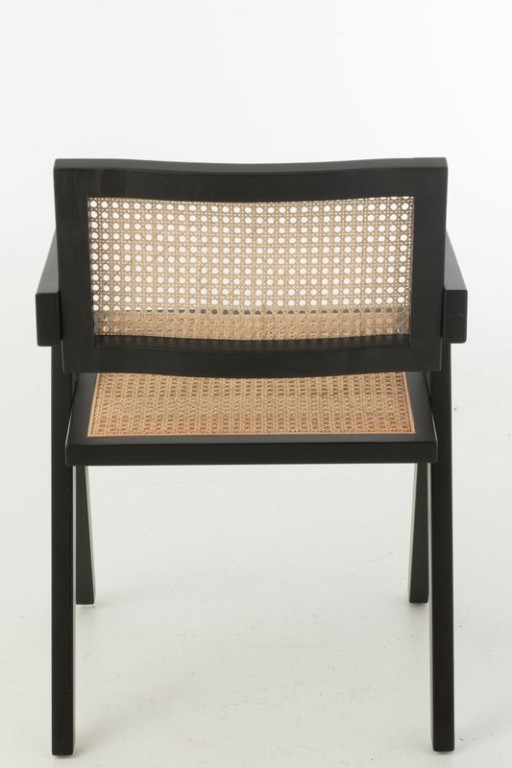 J-Line Chair Lattice Ash Wood/Rattan Black