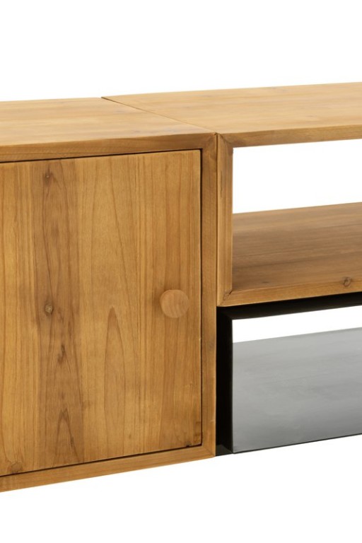 J-Line TV cabinet Tina - wood/iron - black/natural