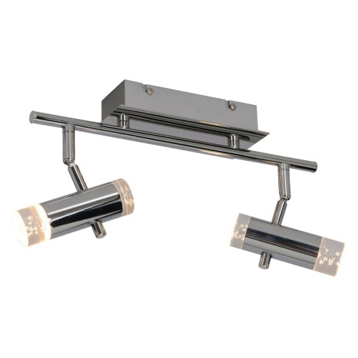 LED -plafondlamp "Garda" 34 cm lang, met geïntegreerde LED's, gemaakt van chroom -gekleurd metaal en acryl