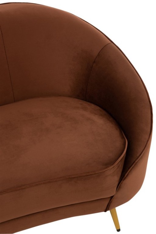 J -Line Sofa Elisabeth - Textile/Metal - Brown