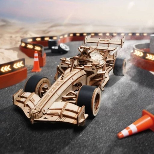 Wooden puzzle 3D Racing Car, Robotime, LK505, 29x10.5x7.6cm
