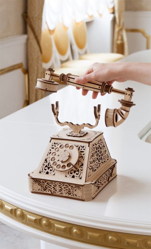 3D wooden puzzle, Retro Telephone, Eco Wood Art, 3861, 21.2x22x27.8 cm