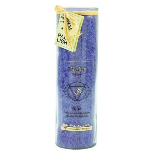 Ajna CHAKRA kaars, 30032, ca 20 cm, Licht Blauw (Indigo)