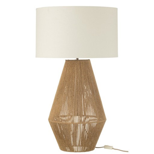 J-Line Tafellamp Striing Naturel | Metaal & Jute 78 cm