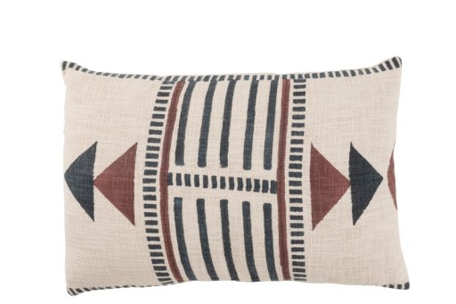 J-Line cushion Ethnic - cotton - ceme/brown/black