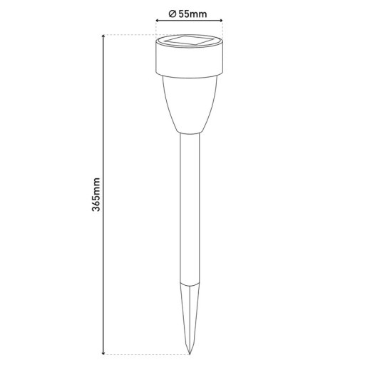 6 Set LED solar outer light with earth skewer made of stainless steel-colored metal and plastic, with integrated LED