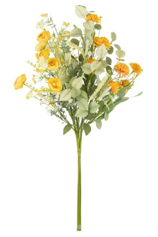 J-Line Blumenstrauß Blumen - Kunststoff - Gelb