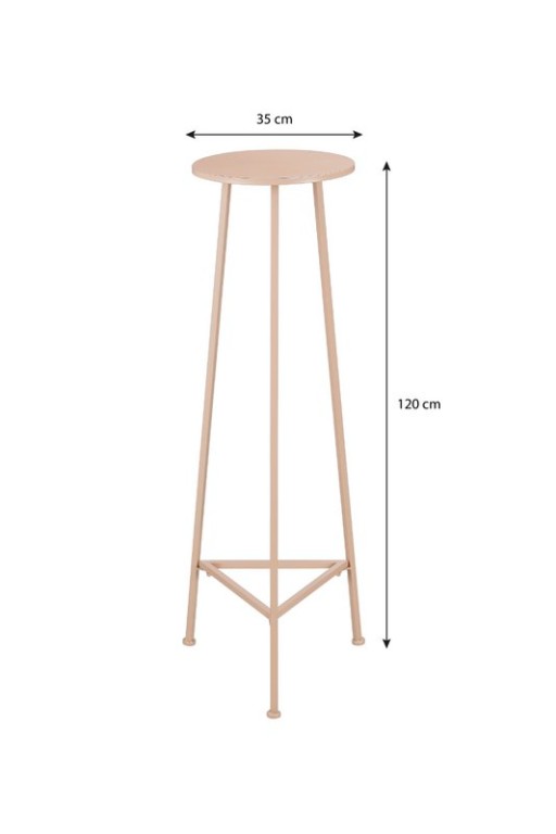 Adine Plant Table - H120 x Ø35 cm - Metal - Light pink