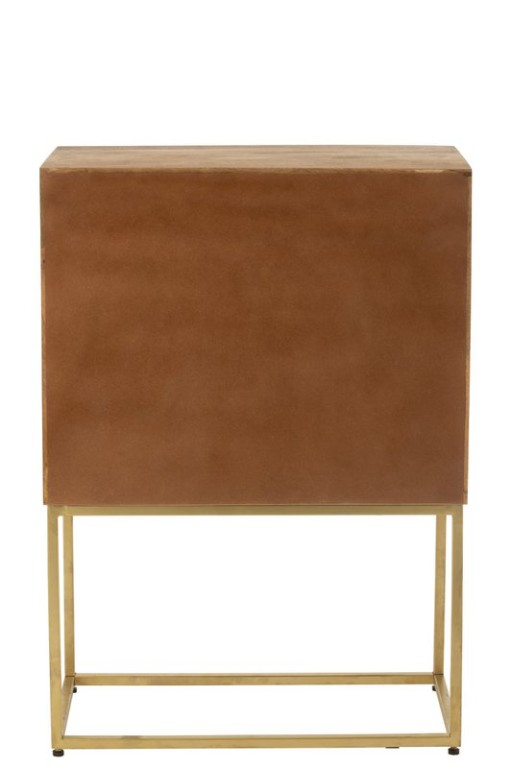 J-Line Nino Cabinet on Stand Metal/Mango Wood Natural/Gold