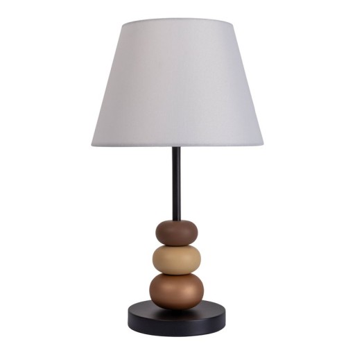 Table lamp "Elina", approx. 50 cm high, made of metal in black/brown, text blades in white, E27