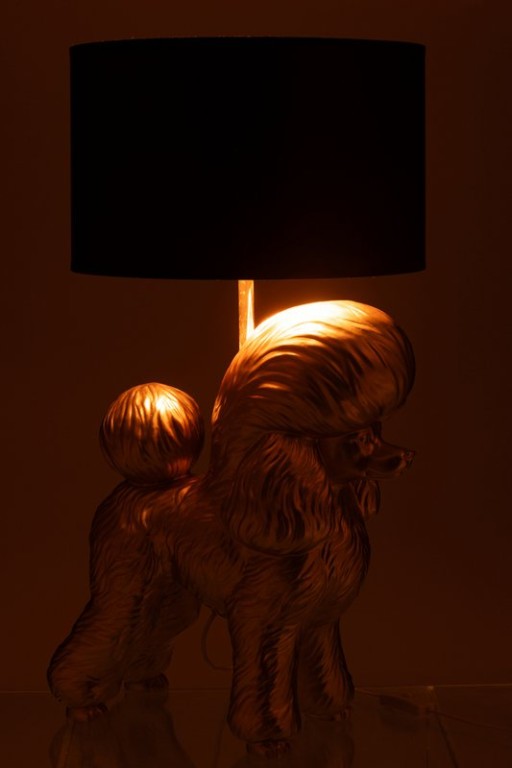 J-Line Lamp Dog Poodle Resine Gold