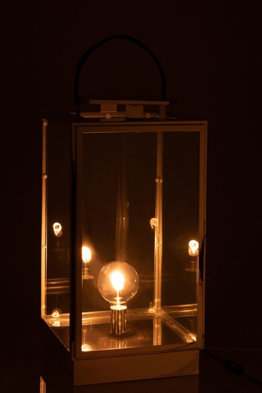 J-Line lantern Lamp - metal/glass - silver