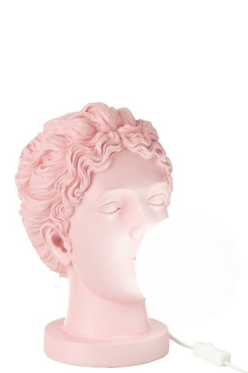 J-Line Table Lamp Lady Head Resin Rose