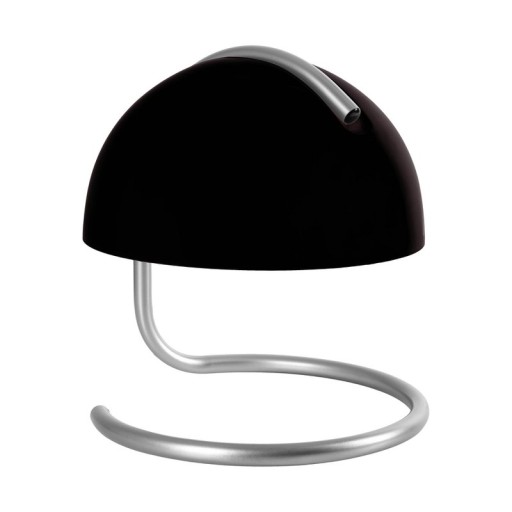 Table lamp "Burano" black, approx. 25 cm high, Ø 23.5 cm, made of chrome -colored metal and black glass, E27.