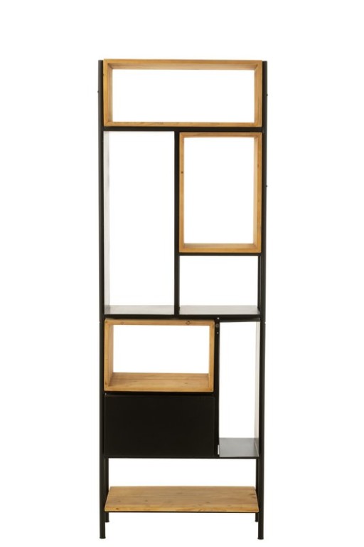 J-Line Shelf Tina Wood/Iron Black/Natural Small