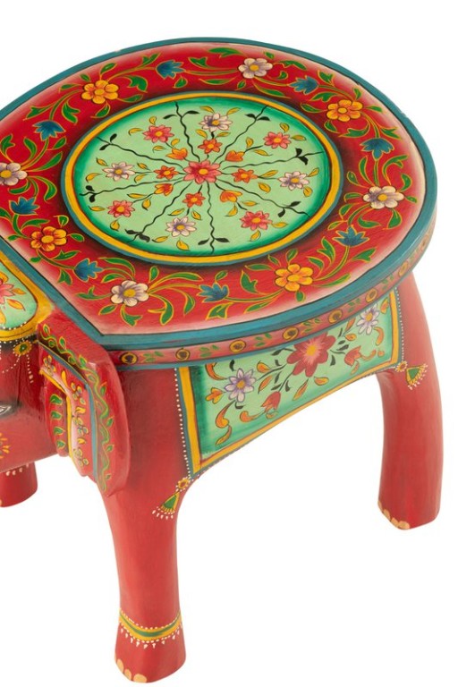 J-Line Stool Elephant Mumbai Mango Wood Mix