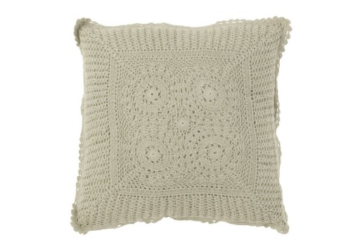 J-Line cushion Square Lace - cotton - light green