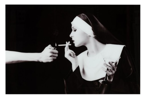 J-Line Wall Decor Non Cigarette Tempered Glass Black/White