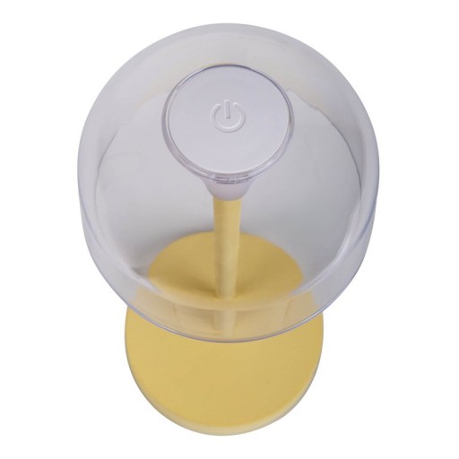 2-er Set LED battery table lamp "Gomba" for outside and inside, made of metal and plastic in yellow, 18.5 cm high