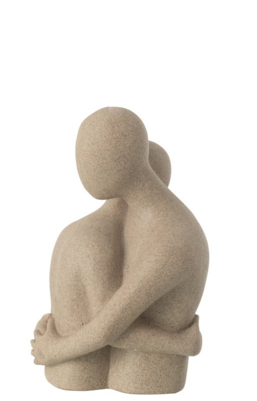 J-Line Bust Couple Cuddly Toy Resin Beige