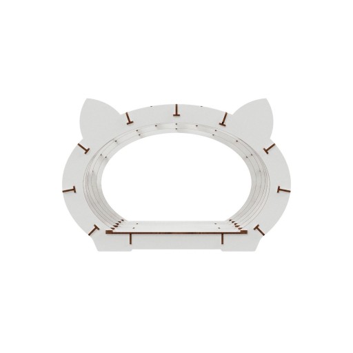 Eco Wood Art (EWA) 3D Bouwpakket Houten huisje Wit met Roze Pluche Vachtje, 1768, 48x36,2x45,6cm