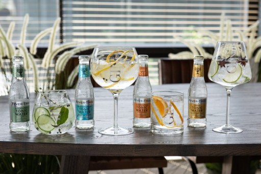 J-Line tall Gin glass - transparent/silver - gift box - set of 4x