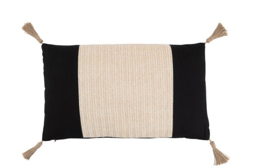 J-Line cushion Woven Rectangle - polyester - black