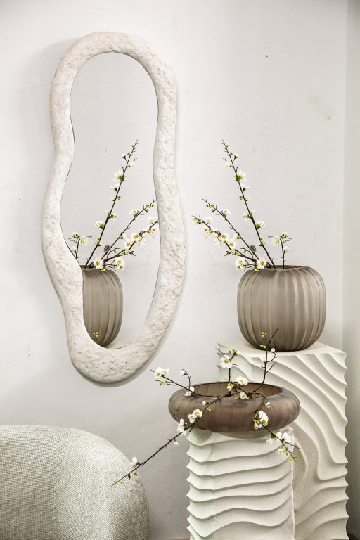 Khowan White MGO Mix Rock Stone Look Mirror