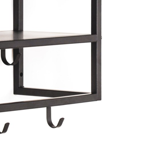 Coat Rack - Shelves - Metal - Black - 73x21x29,5cm