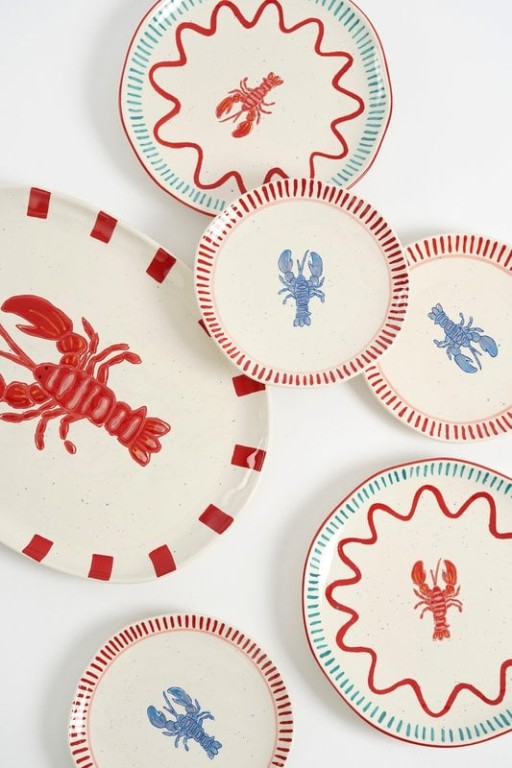 Ariane Dinner plate - Set of 4 - Ø27 cm - Stone goods - Red