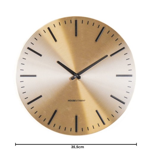 Wall Clock - Stripe - Metal - Gold/Black - 35,5x4x35,5cm