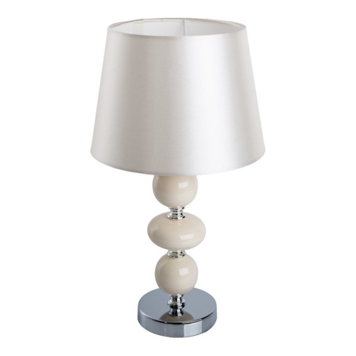Ceramic table lamp "Araga" 36 cm high, table lamp made of metal, ceramic, with text blades, beige, with E14 socket, lighting for dining room, living room, hallway or office
