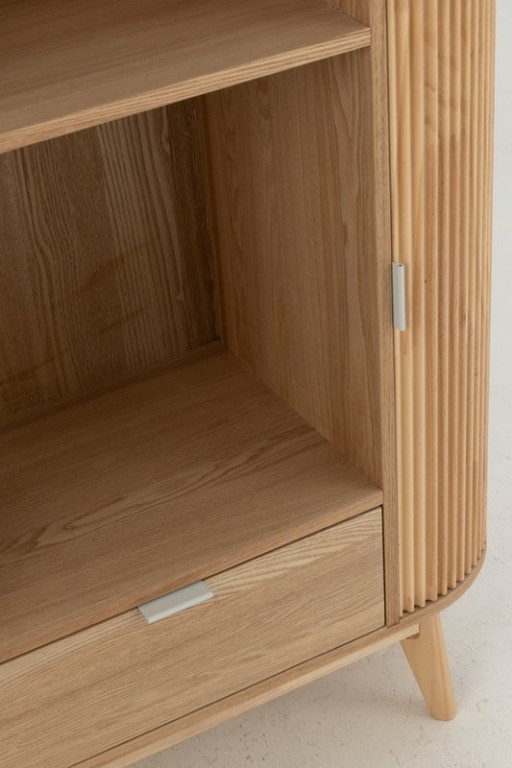 J -Line Cabinet Cases Round - Pine Wood - Naturel