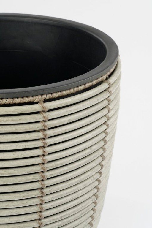 Durban Flowerpot Outside - Set of 3 - H36 x Ø40 cm - Recycled plastic - Gray