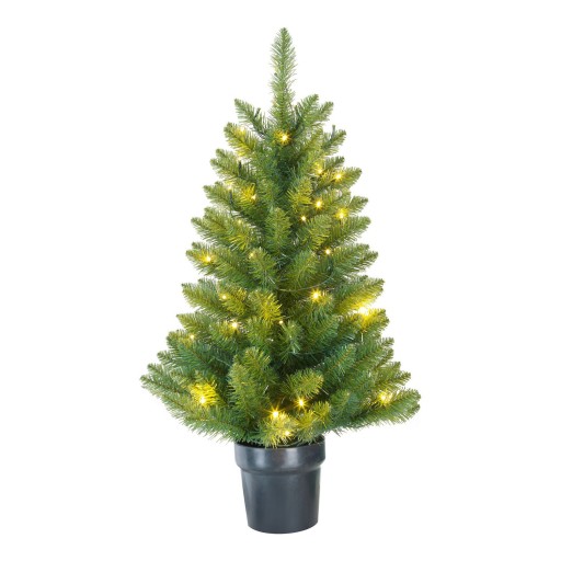 Black Box Trees Riverton Kunstkerstboom in Pot met LED Verlichting - H90 x Ø58 cm - Groen
