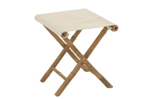 J-Line Foldable chair - bamboo/textile - natural/white