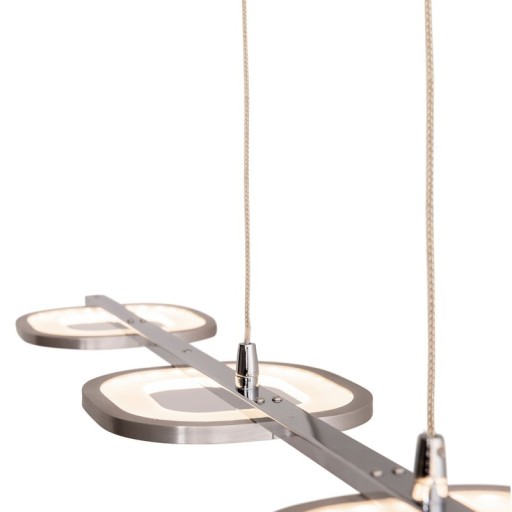 LED pendant light "Beam" made of metal and plastic in steel-blank, with integrated LED