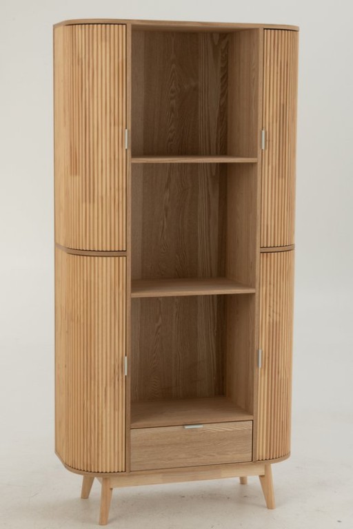 J -Line Cabinet Cases Round - Pine Wood - Naturel