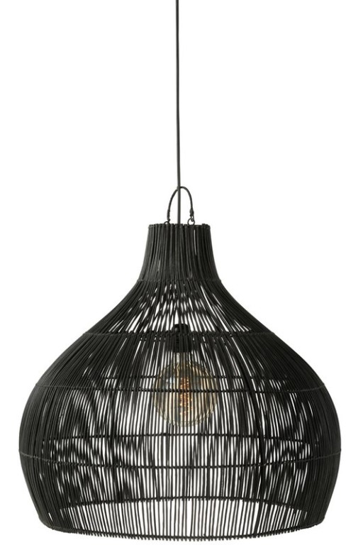 J-Line lampshade Pear shape - rattan - black