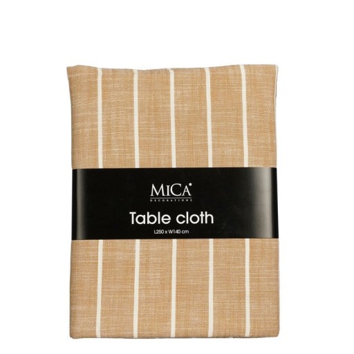 Alivo Tablecloth - L250 x W140 cm - Organic Cotton - Brown, White