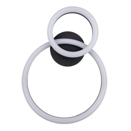 LED CCT ceiling light "Circulo" made of black metal and sand-colored plastic 53 cm long